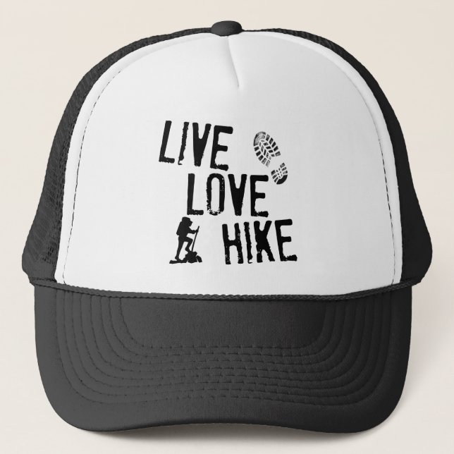 Live, Love, Hike Trucker Hat (Front)