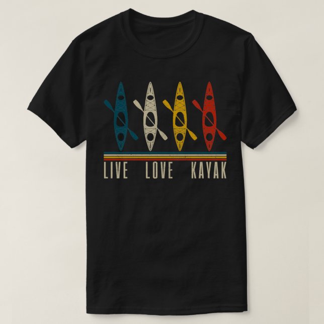 Live Love Kayak Vintage Kayaking Gift Pullover  (Design Front)