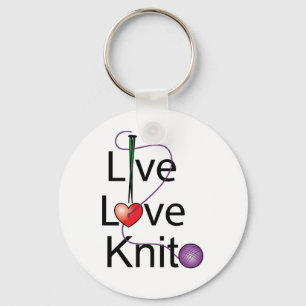 Live Love Knit Key Ring