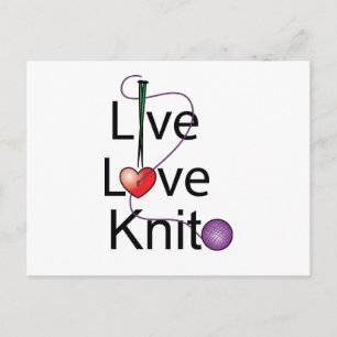 Live Love Knit Postcard