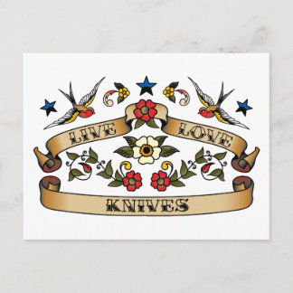 Live Love Knives Postcard
