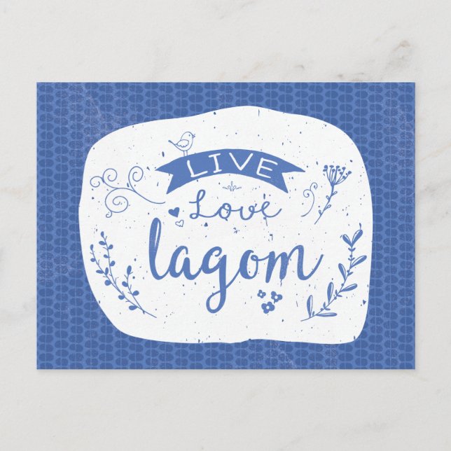 Live Love Lagom - Swedish Postcard (Front)