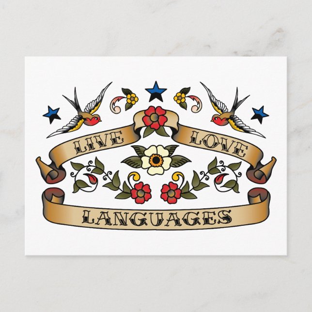 Live Love Languages Postcard (Front)