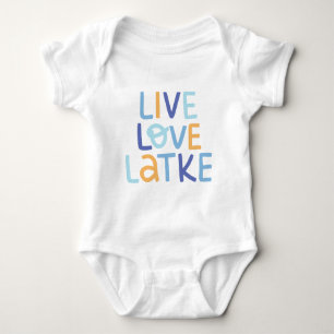 Live Love Latke Hanukkah Design Baby Bodysuit