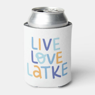 Live Love Latke Hanukkah Design Can Cooler