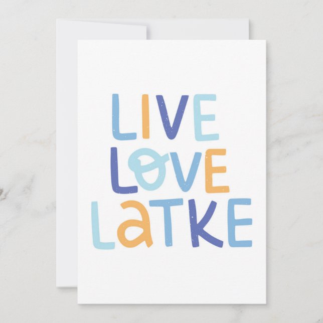Live Love Latke Hanukkah Design Card (Front)