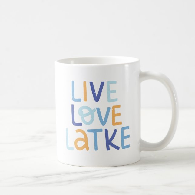 Live Love Latke Hanukkah Design Coffee Mug (Right)