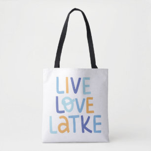Live Love Latke Hanukkah Design Tote Bag