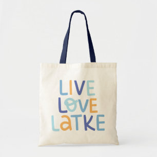 Live Love Latke Hanukkah Design Tote Bag
