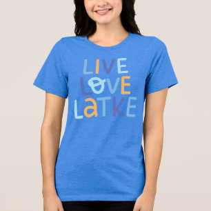 Live Love Latke Hanukkah Design Tri-Blend Shirt