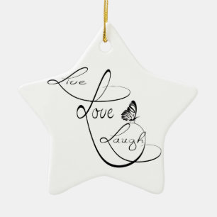 Live love Laugh Ceramic Tree Decoration