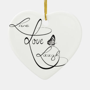 Live love Laugh Ceramic Tree Decoration