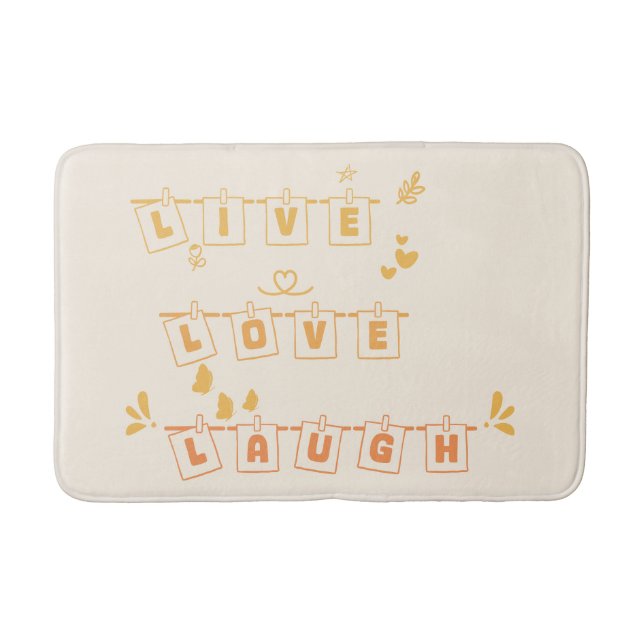 Live Love Laugh Cute Notedry Bath Mat (Front)