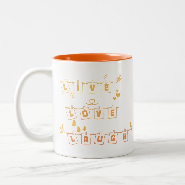 Live Love Laugh Cute Notedry Mug (Left)