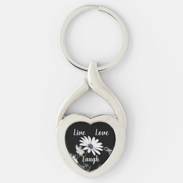 Live Love Laugh Daisy Key Ring (Front)