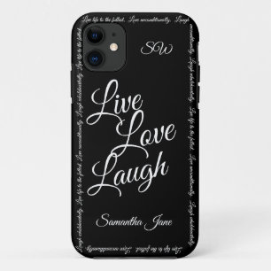 Live Love Laugh Elegant Black White Script Case-Mate iPhone Case