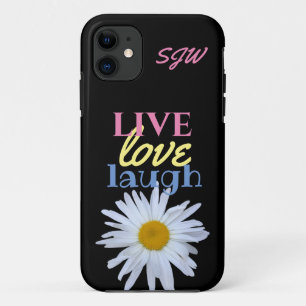 Live Love Laugh fun colourful type black Case-Mate iPhone Case