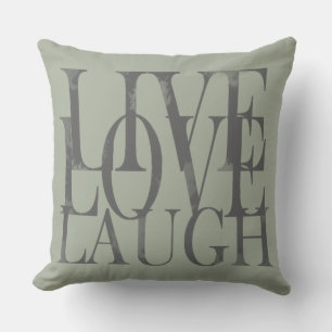 Live Love Laugh Inspirational Motivational Quote Outdoor Cushion