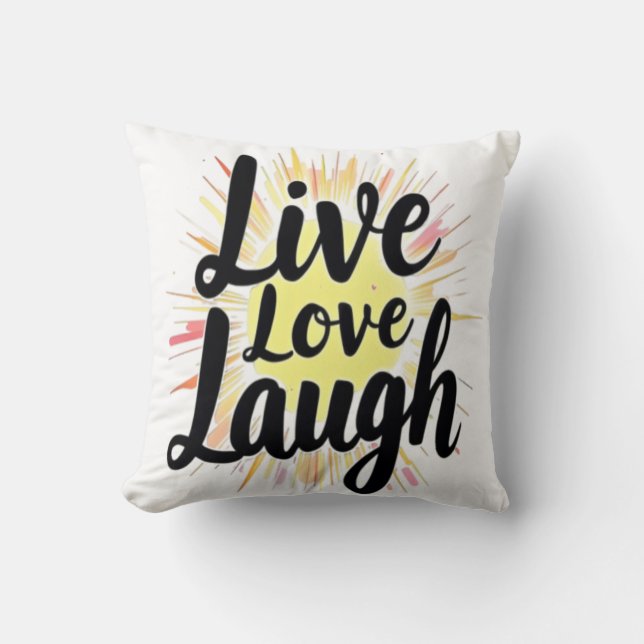 Live Love Laugh Motivational Burs Cushion (Front)