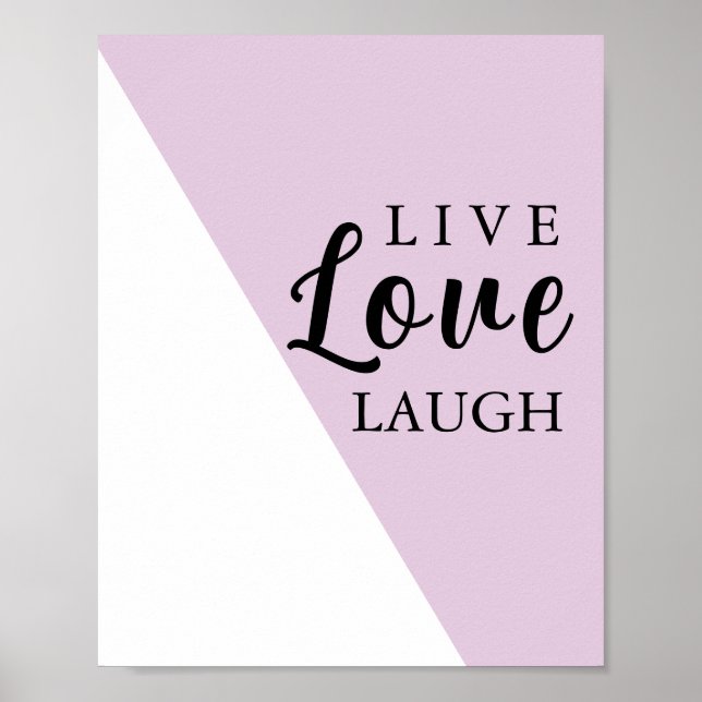 Live Love Laugh Motivational Typography Poster (Front)