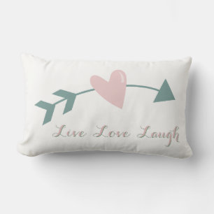 Live Love Laugh Pillow With Heart And Arrow