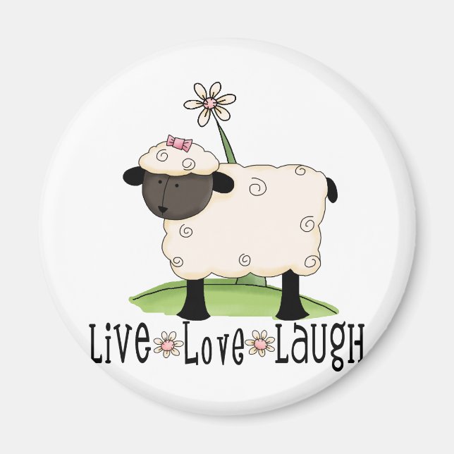 live-love-laugh-sheep magnet (Front)
