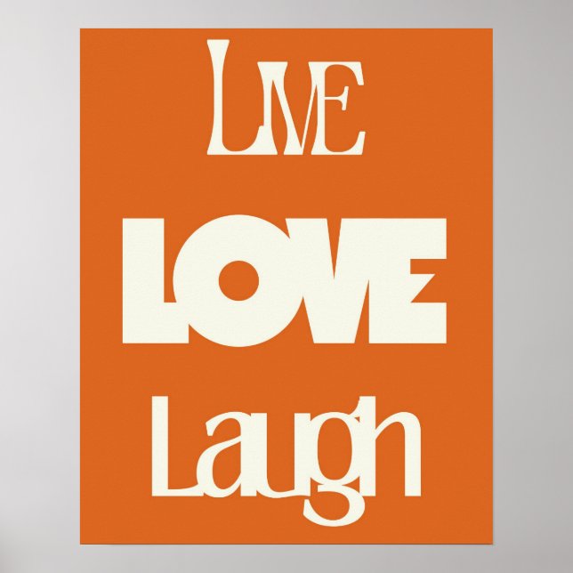 Live Love Laugh Typography | Inspirational  Poster (Front)
