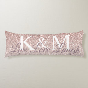Live Love Laugh with Couple's Initials Body Pillow