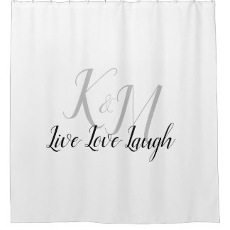 Live Love Laugh with Couple's Initials Shower Curtain