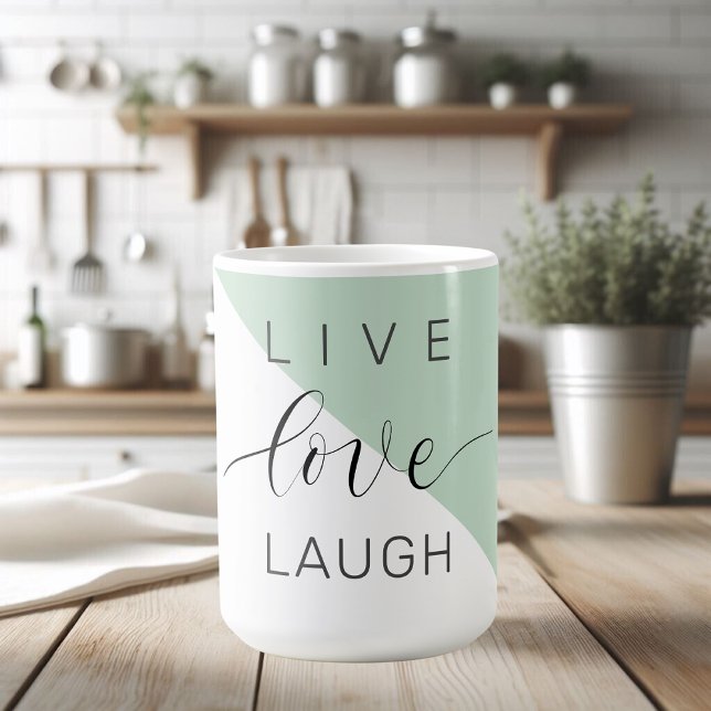 Live Love Laught Positive Motivation Mint Quote Coffee Mug (Creator Uploaded)