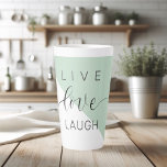 Live Love Laught Positive Motivation Mint Quote Latte Mug<br><div class="desc">Live Love Laught Positive Motivation Mint Quote</div>
