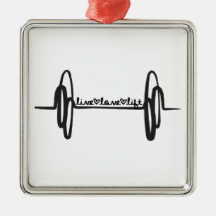 Live Love Lift Bar Black Metal Tree Decoration