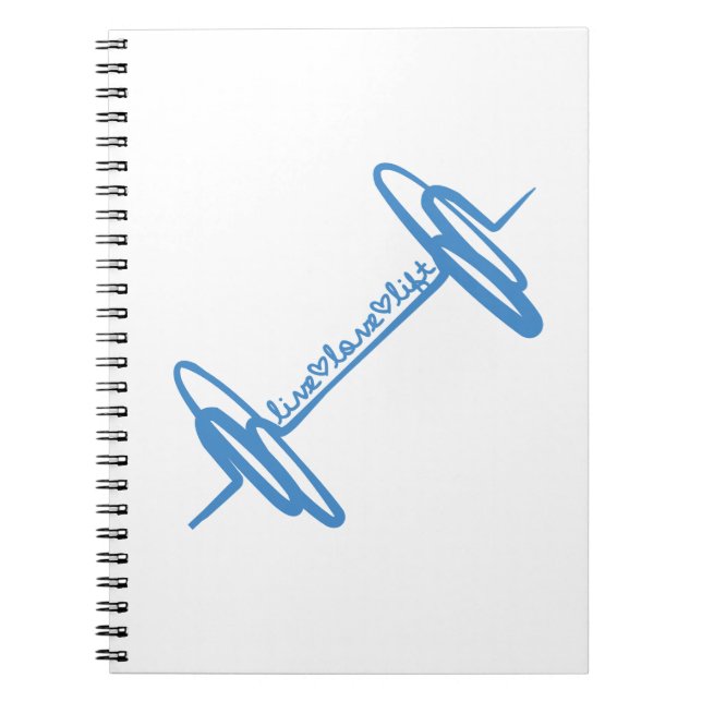Live Love Lift Doodle Blue Spiral Notebook (Front)