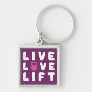 Live, Love, Lift Fitness Gym Key Ring