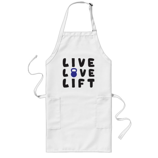 Live, Love, Lift Fitness Gym Long Apron (Front)