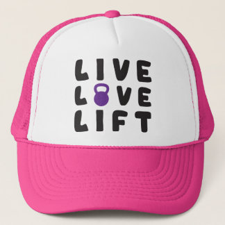 Live, Love, Lift Fitness Gym Trucker Hat