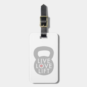 Live Love Lift in Grey Luggage Tag
