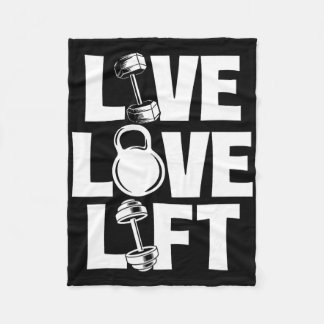 Live Love Lift - Workout Gym Weightlifting Bodybui Fleece Blanket