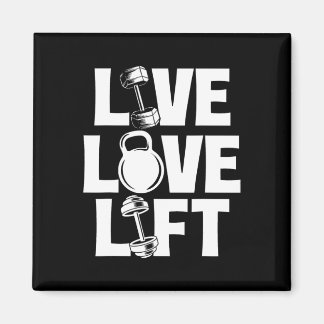 Live Love Lift - Workout Gym Weightlifting Bodybui Magnet
