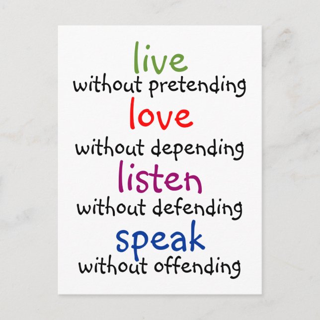 live, love, listen, speak postcard (Front)