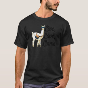 Live Love Llama White Women Llama Animal Love T-Shirt