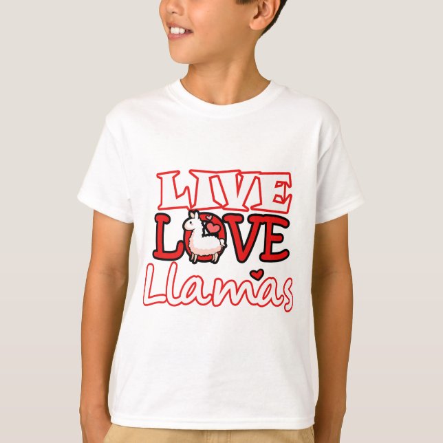 Live Love Llamas012.png T-Shirt (Front)
