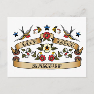 Live Love Makeup Postcard