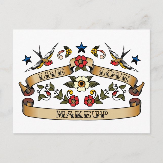 Live Love Makeup Postcard (Front)