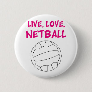 Live Love Netball 6 Cm Round Badge