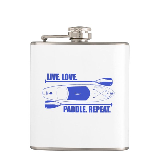 Live Love Paddle Repeat Hip Flask (Front)