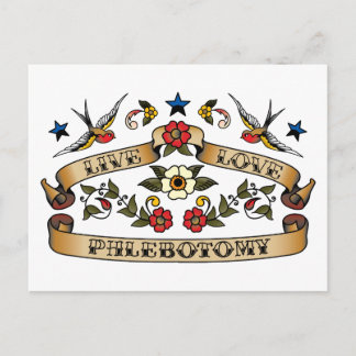 Live Love Phlebotomy Postcard
