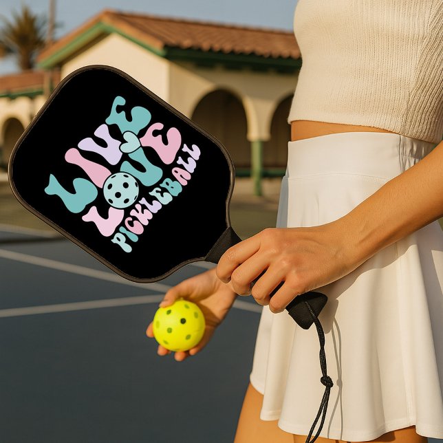 Live Love Pickleball Pink Aqua Purple Paddle (Creator Uploaded)