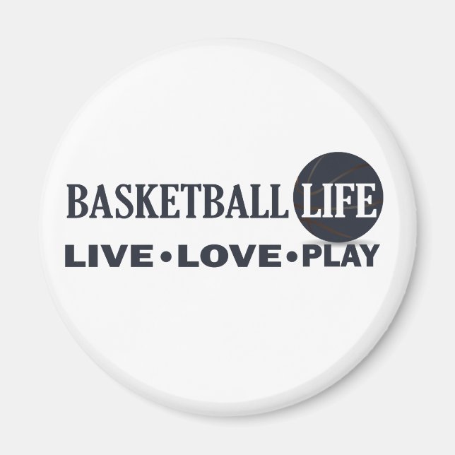 live love play basketball magnet (Front)