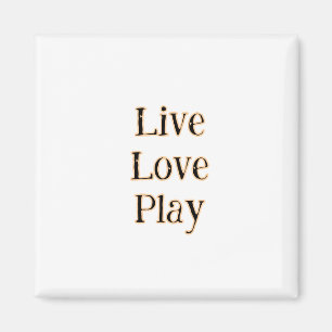 Live love play black orange sports player modern q magnet